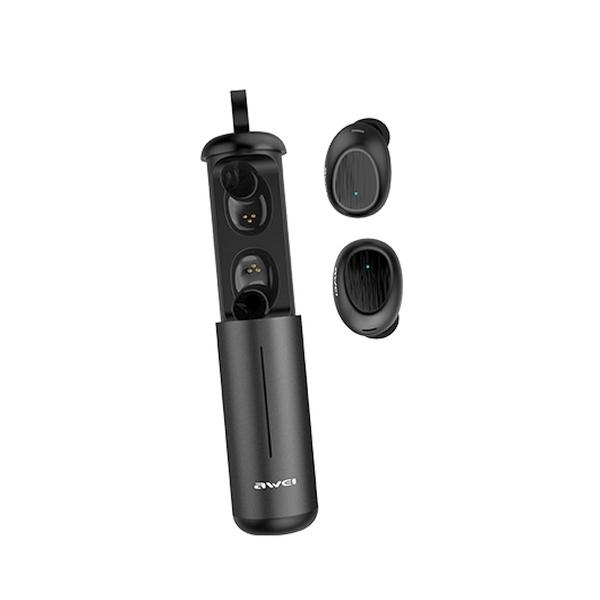 Słuchawki Bluetooth 5.0 AWEI T55 TWS ze stacją dokującą Czarne