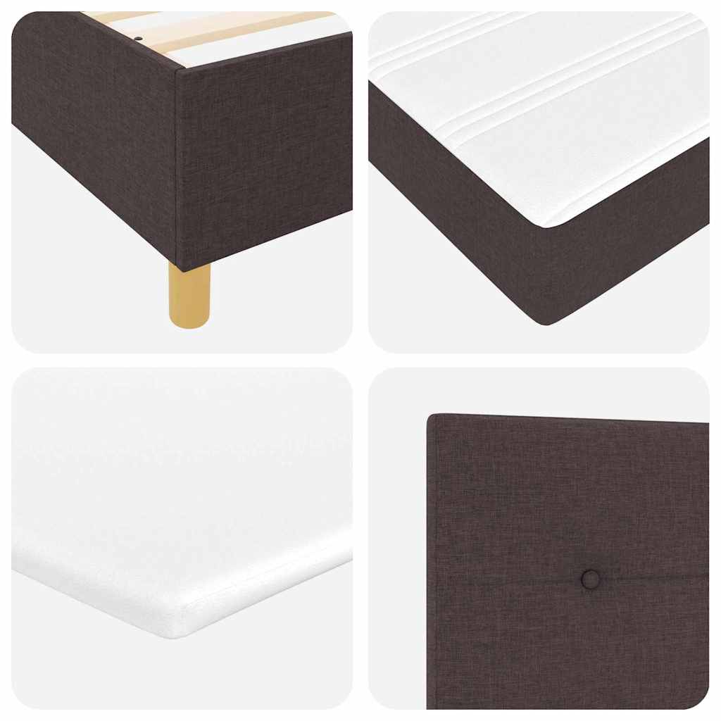 Box Spring Bed with Headboard Dark Brown 190 x 140 cm Fabric