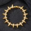 Fashion Geometric Spike Necklace Bracelet Punk Rock Style Men Women CZ Paved Jewelry Everyday Accessory