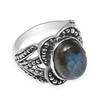 Natural Labradorite Gemstone 925 Sterling Silver Handmade Oval Shape Rings For Women & Girls