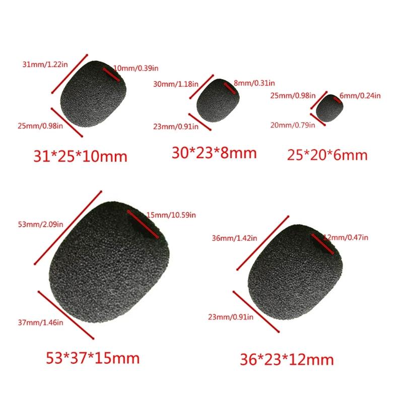 10Pcs Mini Microphone Foam Covers Mic Protector Covers Replacement Headset Windshield Sponge Cover Microphone Cover For Mic