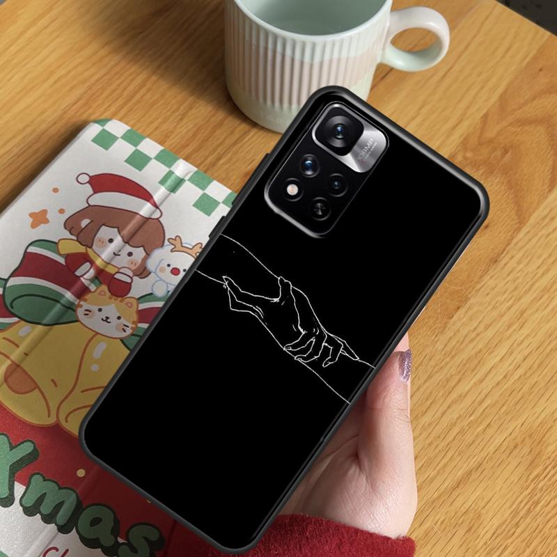 Abstract Line Art Black Case For Xiaomi Redmi Note 14 Pro 13 12 11 10 15 Pro Plus Redmi 13 C 15 10C 12C 14C 15C Cover