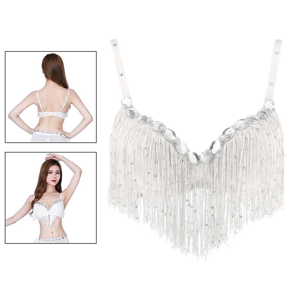 Сценический танцевальный костюм с кисточками, пайеточный бюстгальтер для танца живота, сценический топ, бюстгальтер-халтер