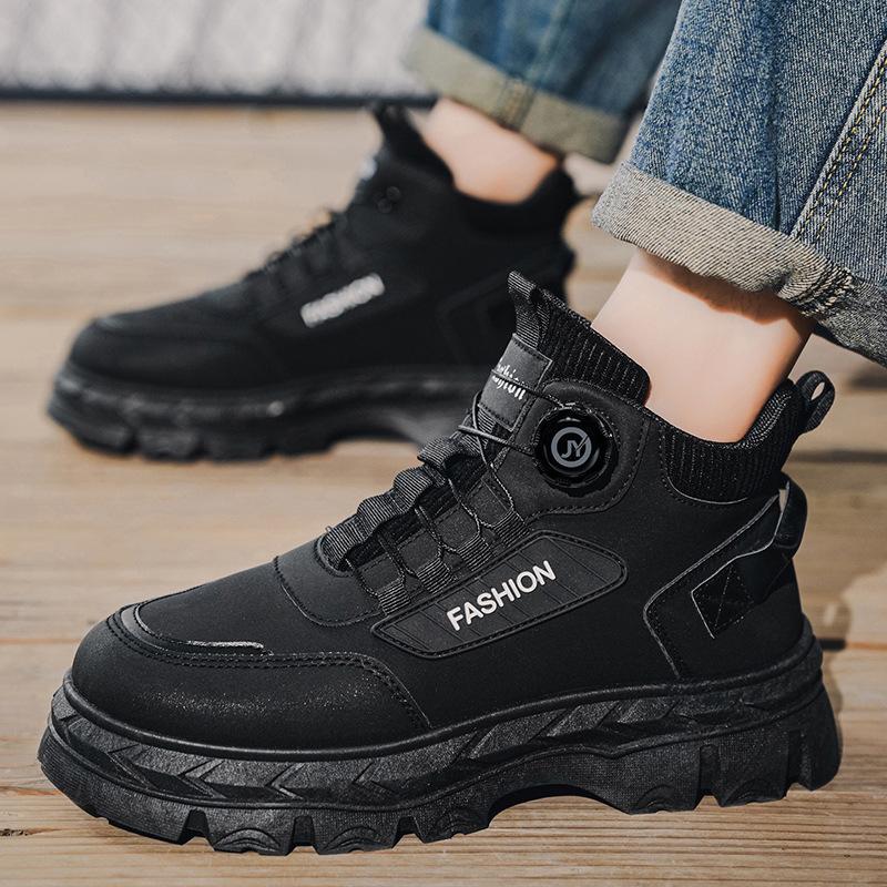 Осенне-зимняя мужская обувь новая высокая рабочая обувь мужские ретро короткие ботинки на толстой подошве нескользящие ботинки Мартина мужские