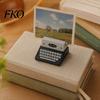 Retro Desk Accessory Wooden Typewriter Memo Clip, Vintage Place Card Holder, Nostalgic Organizer Decorative Message Photo Picture Holder
