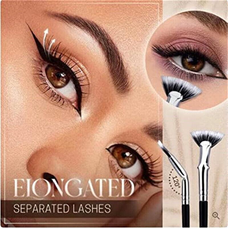 Folding Angle Scalloped Lash Brush, 2024 New Mascara Fan Brush Eyelash Brush