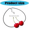 Ожерелье с подвеской в виде вишни, женское милое ожерелье, игривое ожерелье со стеклянной текстурой для повседневной носки или особых случаев