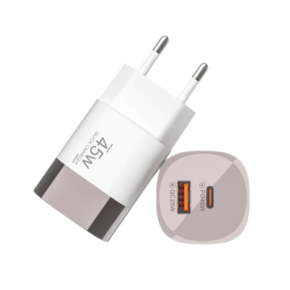 Зарядное устройство EU/US/UK PD45W, 45 Вт, USB Type-C, Быстрая зарядка, Сверхбыстрая зарядка для iPhone 15/16/17, Samsung, Huawei, Xiaomi