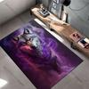 Majestic wolf in mystical smoke carpet Yoga living room room decor children's crawling mat doormat area rug games mat