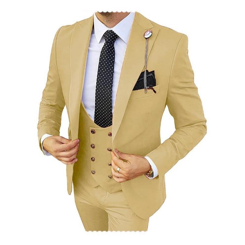 3 шт. мужские приталенные костюмы, разноцветный пиджак, жилет и брюки, костюмы для выпускного вечера для мужчин
