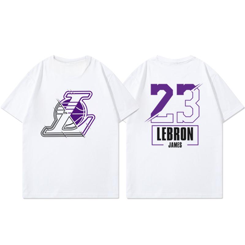 Lakers Luka Doncic Short Sleeve T-Shirt Women's and Men's American Basketball Training Suit Loose Cotton Casual Half Sleeve