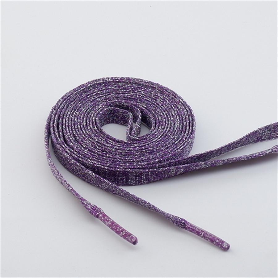 Двухслойные шнурки Starry Sky Gold & Silver с серебряными точками - блестящий ажурный вязаный дизайн