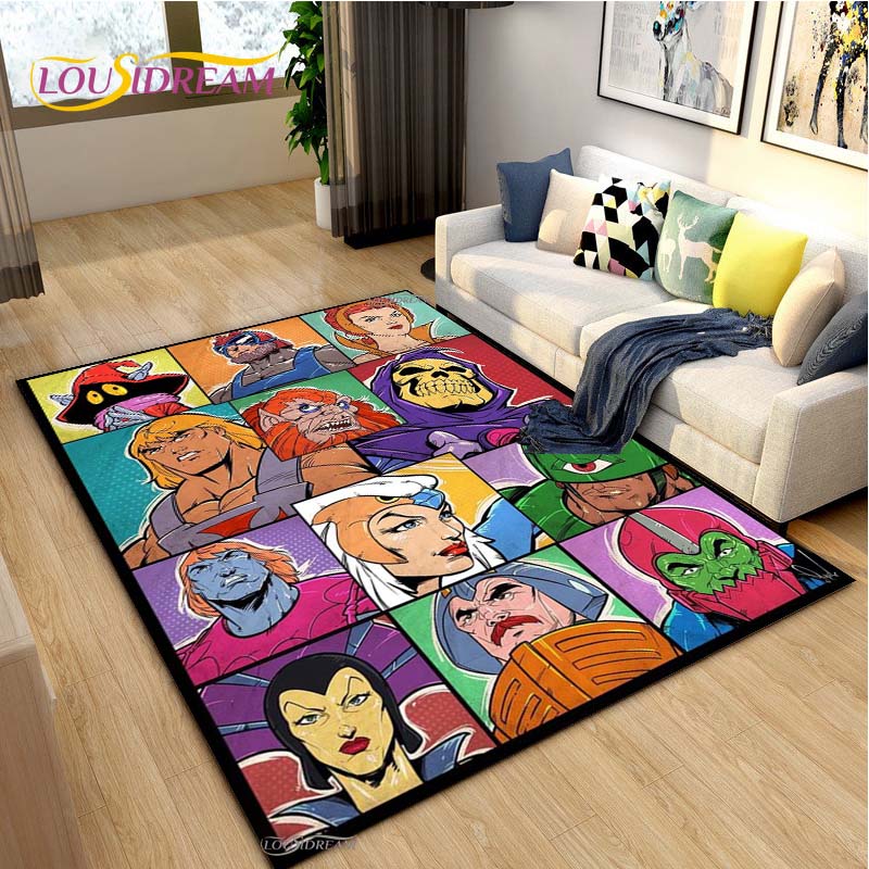 He-man masters Cartoon Carpet for Living Room Bedroom Rug Kitchen Kids Door Unslip Floor Mat Birthday gift photography props Rug