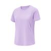 Li Ning Running Series Solid Color Logo Round Neck Breathable Versatile Short Sleeve T-Shirt Women T-Shirts Light-Purple ATSV088-2