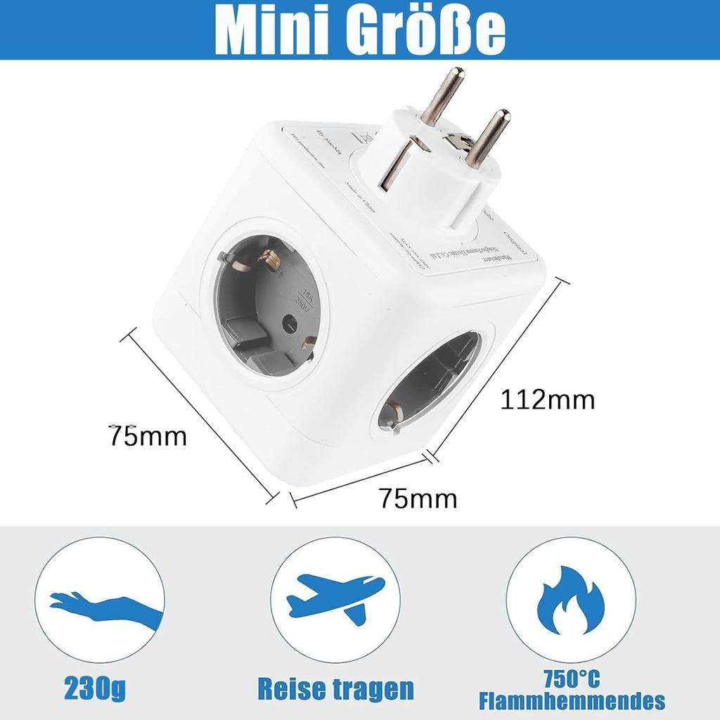 European Standard USB Rubik's Cube Socket Converter CE German Standard Household Compact Multifunctional Expansion Socket