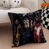 CCaptain America Cushion Cover Linen Pillow Case Soft Breathable Protective Couch Room Decoration