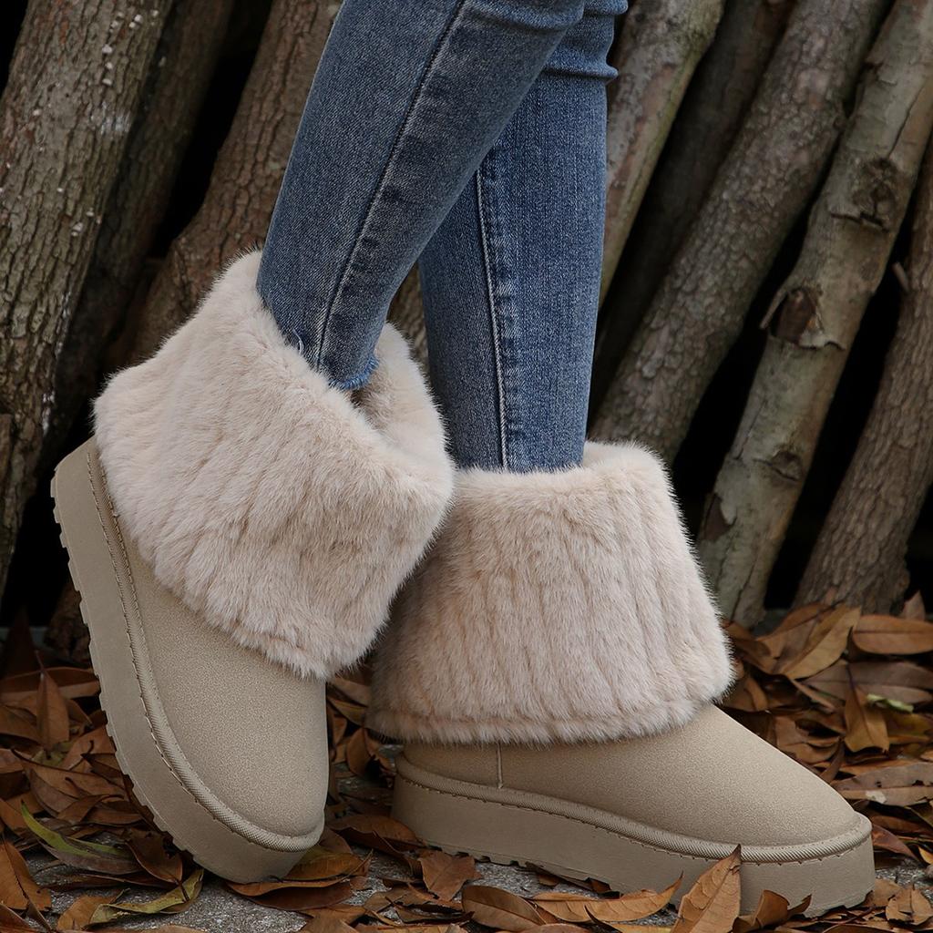 2024 зимние женские сапоги замшевые терморукавчики сохраняют тепло до середины голени зимние сапоги женские удобные на платформе женская обувь размер 42