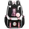 Anime Demon Slayer Backpack for Women Canvas Laptop Bag Back To Schoolbag for Teenager Girl Schoolbag Women Travel Bag Mochila