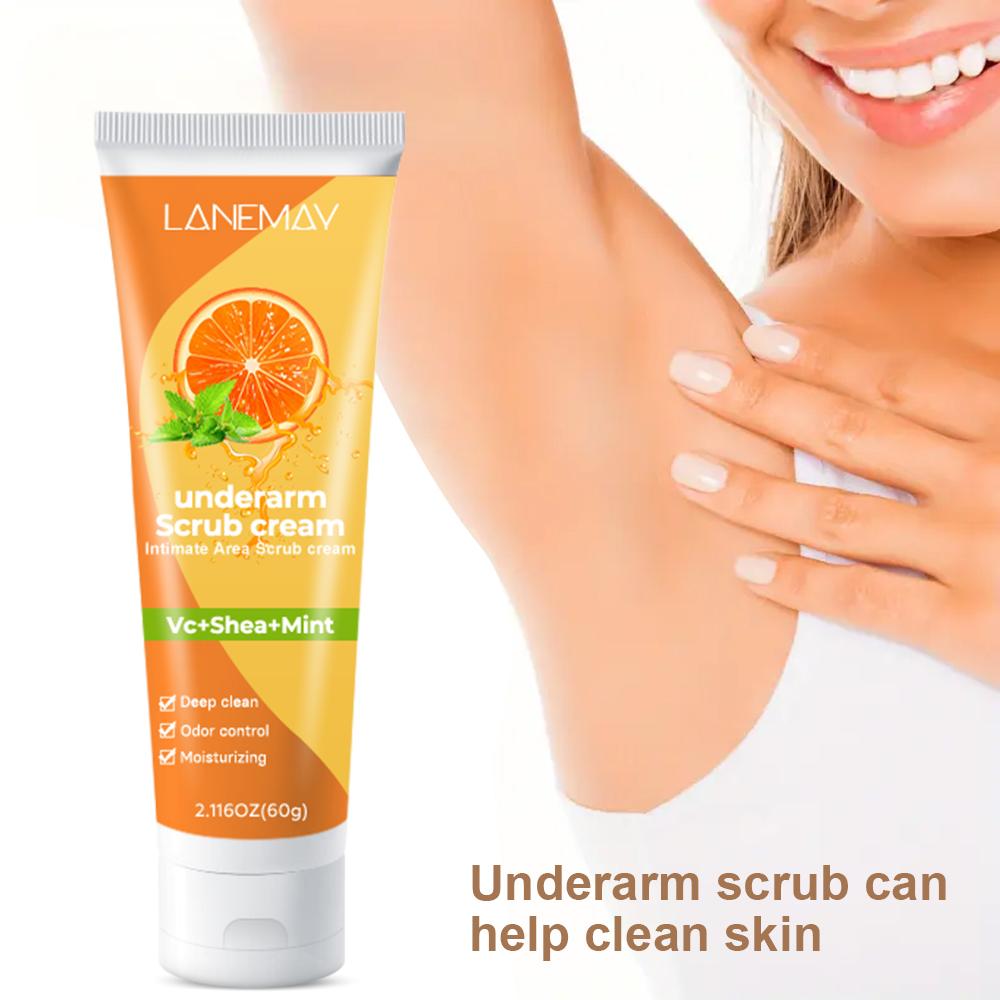 Крем-скраб для подмышек - увлажняющий и отшелушивающий скраб для питательного ухода за телом - подходит для всех типов кожи, 60 г