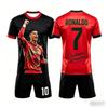 2026 Summer New # 7 Ronaldo Football Sleeve Shorts T-Shirt and Short Set Breathable Comfortable and Soft Unisex Family Kids Tees