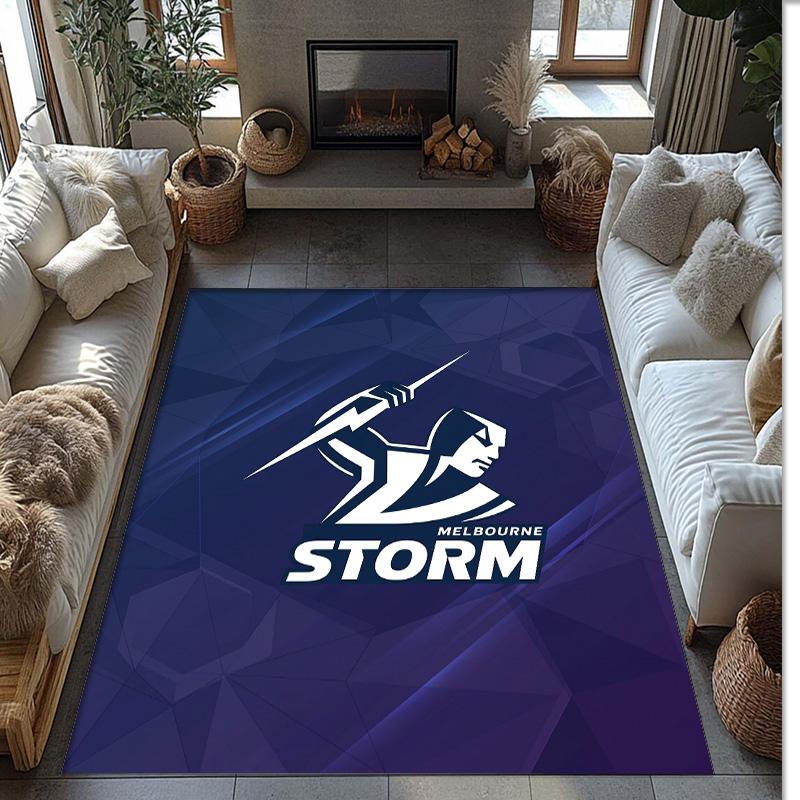 Melbourne Storm Crystal Velvet Carpet Soft Anti?Slip Floor Mat Comfortable Home Living Room Bedroom Decor Rug