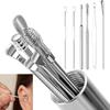 6Pcs Stainless Steel Earwax Collector Turn Spiral Ear Stick Cleaning Reusable Ear Swab Portable Cleaner Ear Wax Removal Tool