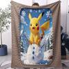 Hot Anime Pokemon Printed Blanket For Office Home Camp Nap Leisure Blankets Birthday Gifts Multifunctional Universal Blanket