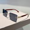 Rimless Square Sunglasses Men  New Gradient Casual Shades Women Trendy Vintage Brand Design Multicolor Sun Glasses