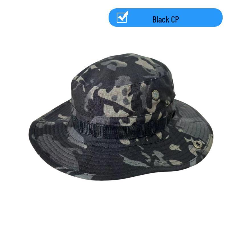Camouflage Adjustable Outdoor Sun Hat with Chin Strap and Customizable Logo