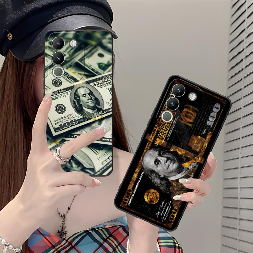 Матовый ТПУ чехол для мобильного телефона USD Dollar для VIVO V60 V50 V40 V30 V29 V27 V25 V23 Pro Lite 5G Цветной печатный чехол