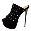 Eilyken Sexy Summer Extreme Stiletto High Heels Platform Woman Slippers Design Style Rivet Peep Toe Party Female Shoes