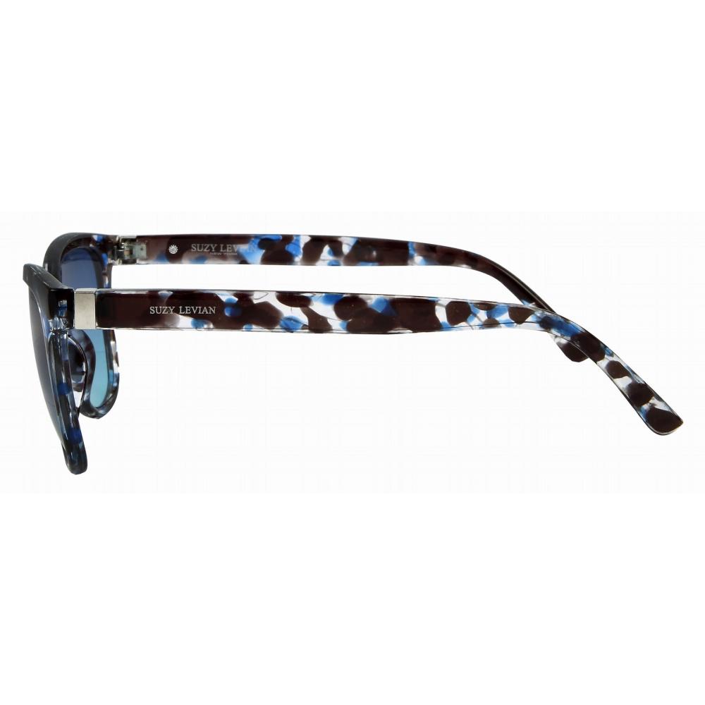 Солнцезащитные очки Suzy Levian для женщин, синие, оправа черепахового цвета, квадратные линзы, синие