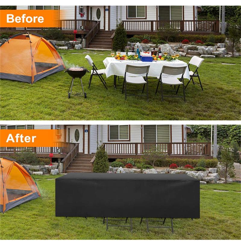 Outdoor Dustproof Protective Covers With Windproof Rope Adjustable Buckle For Furniture Table Chairs