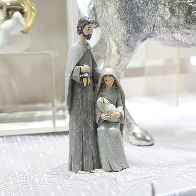 1PC Tall Resin Craft Christmas Nativity Scene Retro Holy Family Figurine