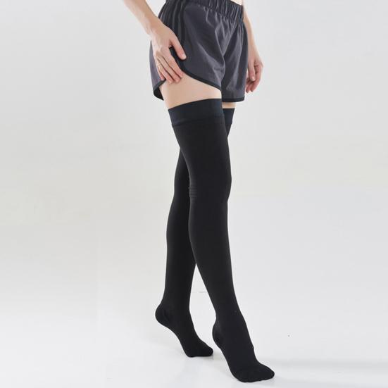 1 Pair Compression Stockings Solid Color Breathable Spandex Thigh High Running Socks for Men Women