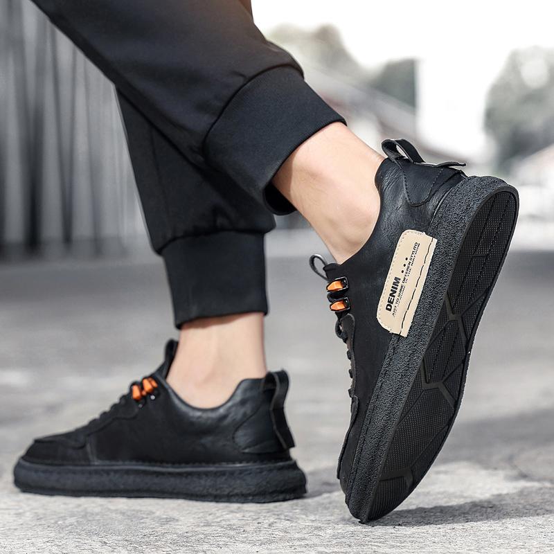 Мужская новая кожаная спортивная обувь на открытом воздухе, повседневная обувь, деловая кожаная обувь для доски