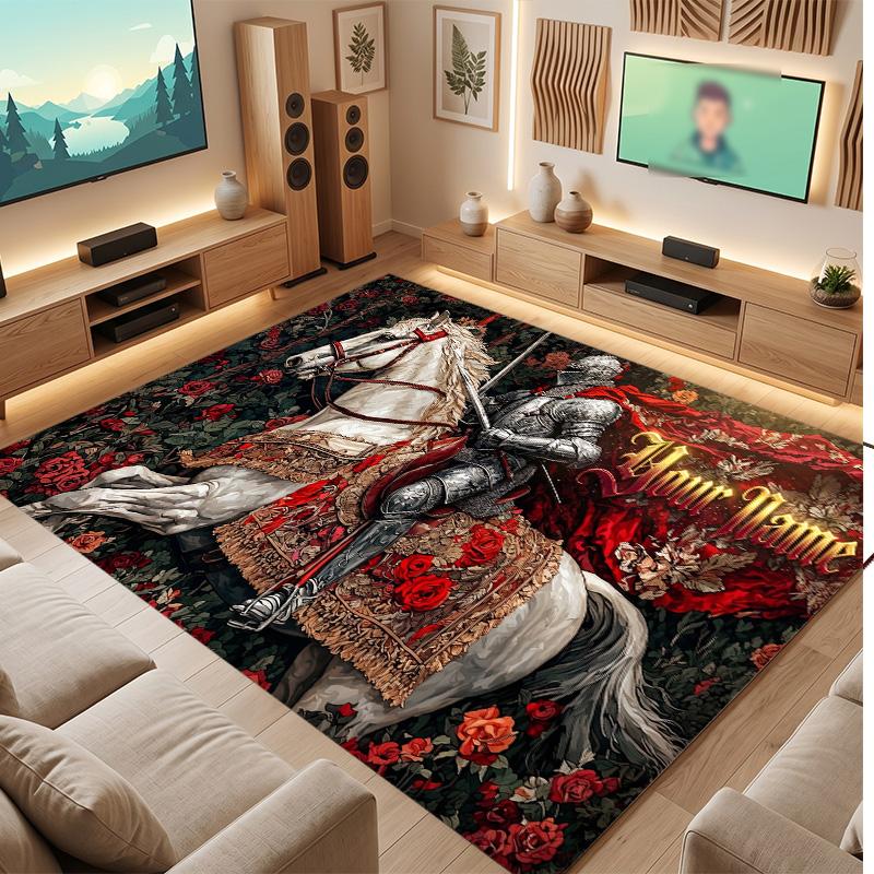 Other Similar Designs Theme Soft Crystal Velvet Rug Custom Name & Text Print Non Slip Floor Rug for Bedroom Living Room