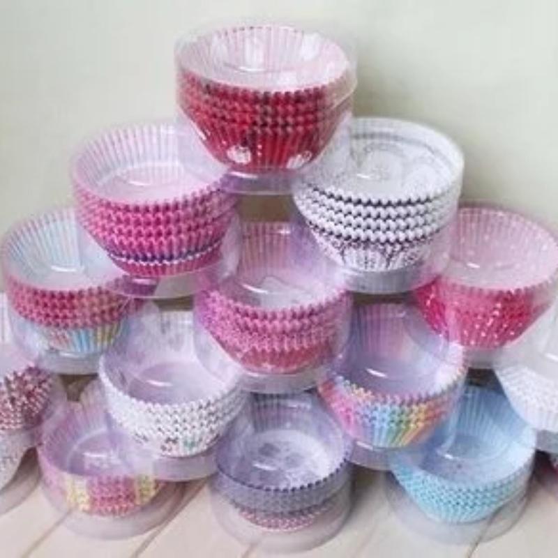 100pcs/set Colorful Muffin Cake Cupcake Baking Cups Case Tool (100pcs Is All the Same Color)
