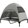 Outdoor Dog Bed with Canopy, Elevated Dog Bed for Large Dogs, 106 x 76 x 99 cm, Light Grey