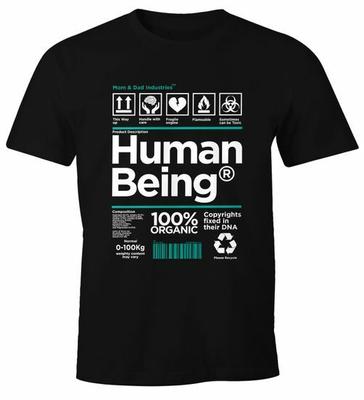 Unisex T-shirt Motif Human Being Instruction Manual Parody Fun Shirt Saying-
