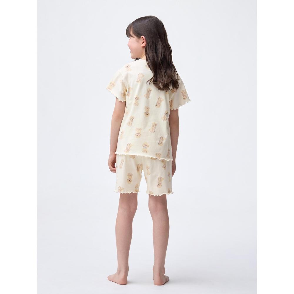 GU by Uniqlo Женский хлопковый домашний комплект  Короткие рукава   Шорты   Игрушечный пудель