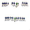 11 Pieces Miniature Football Player Figures Diorama Character Tiny People Model