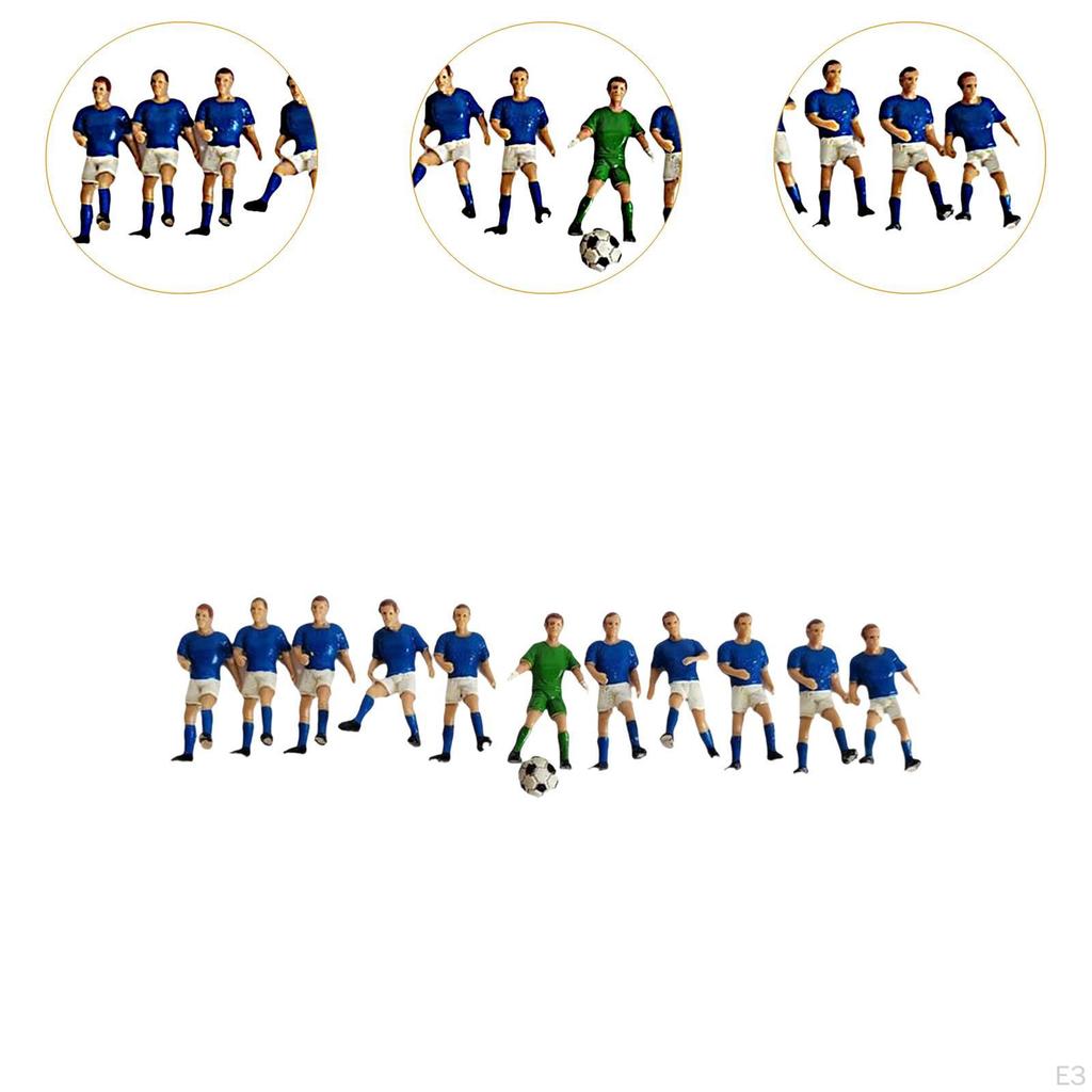 11 Pieces Miniature Football Player Figures Diorama Character Tiny People Model
