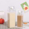 Plastic Clear Milk Carton Water Bottle New Reusable Juice Transparent Sport Leakproof Cup2023 Box Drinking