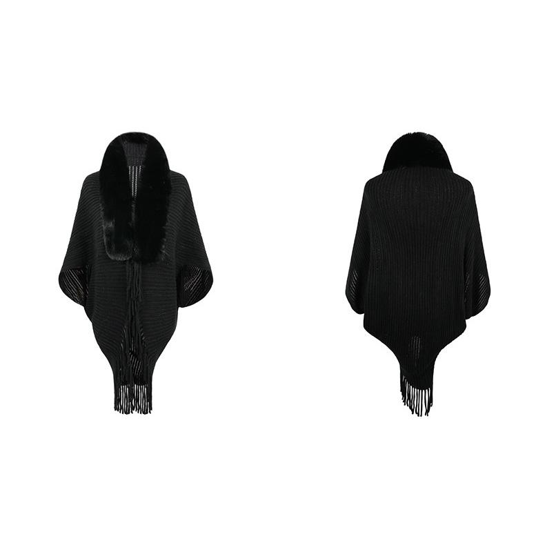 Осень и Зима Женский Свободный Кардиган-Накидка Кросс-Граница с Рукавами Летучая Мышь Трикотаж V-образный Вырез Свитер