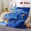 Cat in the Night 2D Flat Pattern Flannel Blanket High quality All Seasons Warmth and Comfort Perfect for Christmas Gifts.MMT0918268