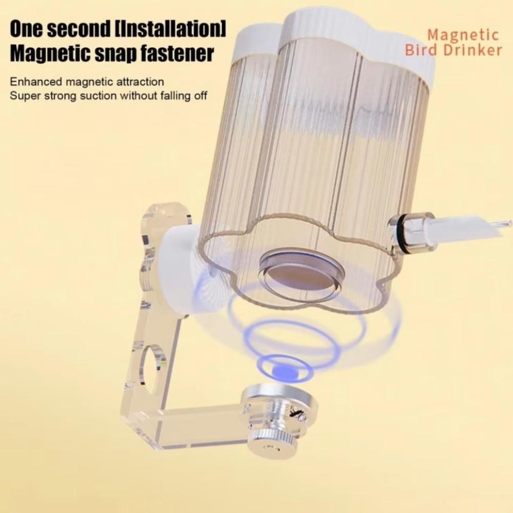 Visible Magnetic Bird Waterer Leak-Proof Bird Water Dispenser Parrot Kettle Bird Cage Use