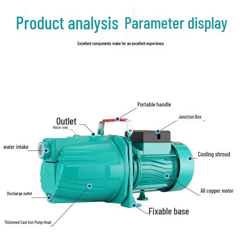 Yanxiang 1-inch 2200W Manual Cast Iron Self-Priming Jet Pump