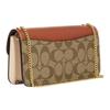 Coach Morgan 20 Classic Monogram Snap Closure Leather Small Square Handbag Women handbag Khaki Brown CF475-IME7V