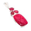 Kashmir Red Ruby Gemstone Handmade 925 Sterling Silver Jewelry Pendant 2.60" AH-5178
